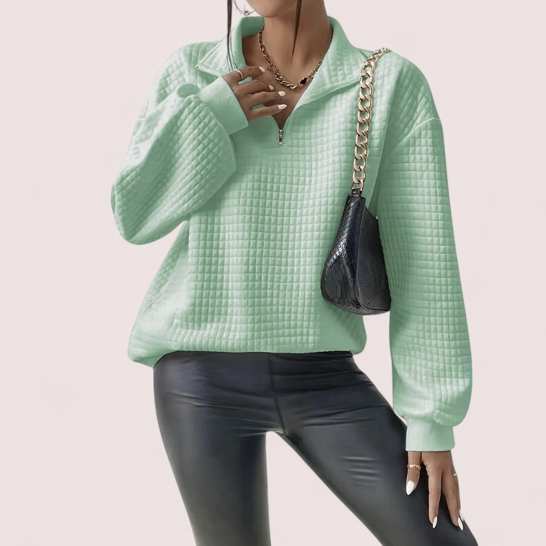 Linnea Stockholm | Chic Vaffletröja med Dragkedja