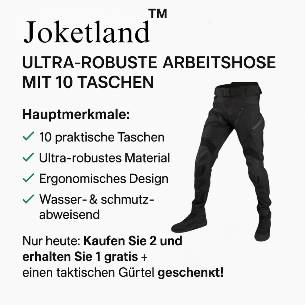 Joketland™️ - Arbetsbyxor med 10 fickor