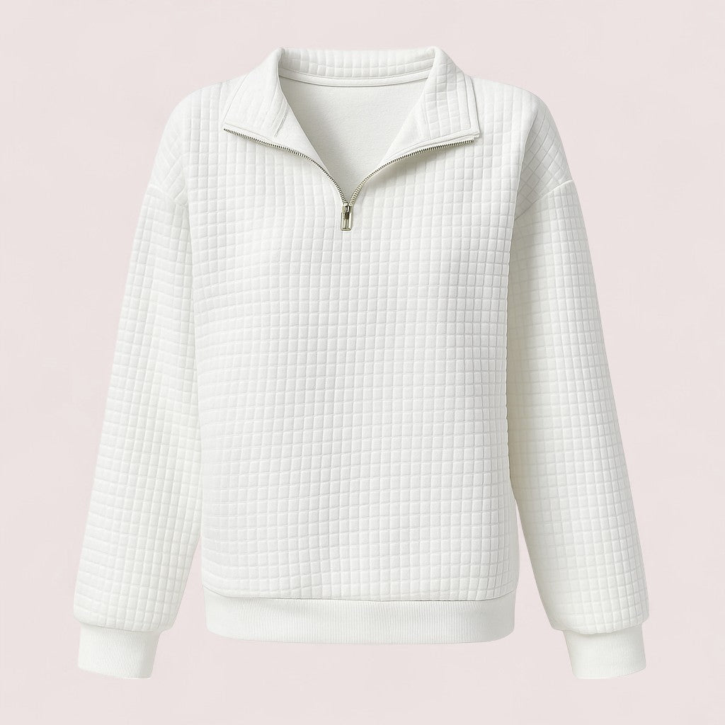 Linnea Stockholm | Chic Vaffletröja med Dragkedja