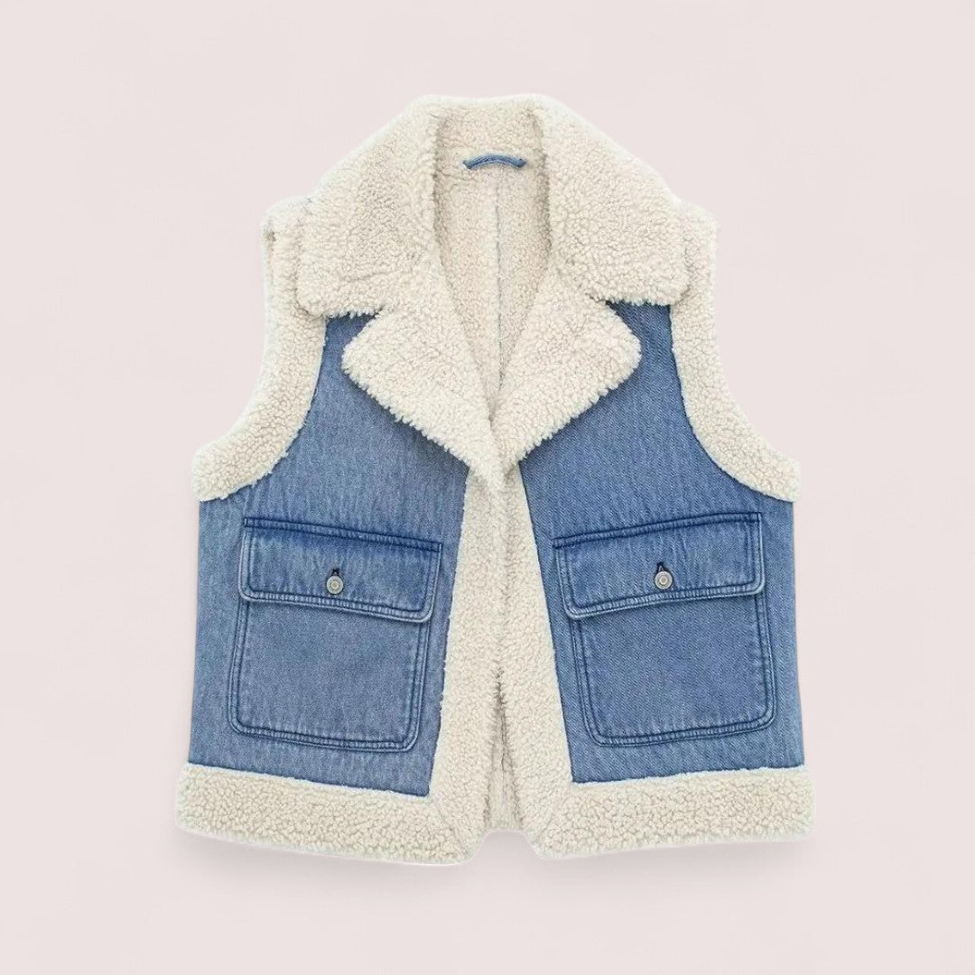 Linnea Stockholm | Denim- och fårskinnsjacka