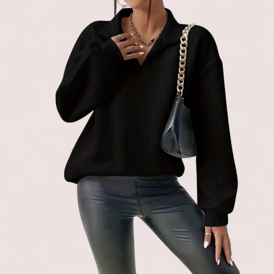 Linnea Stockholm | Chic Vaffletröja med Dragkedja