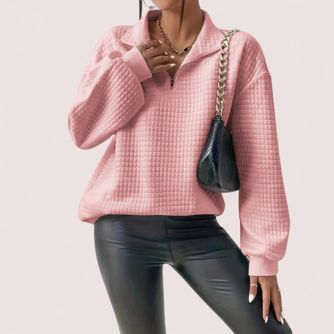 Linnea Stockholm | Chic Vaffletröja med Dragkedja