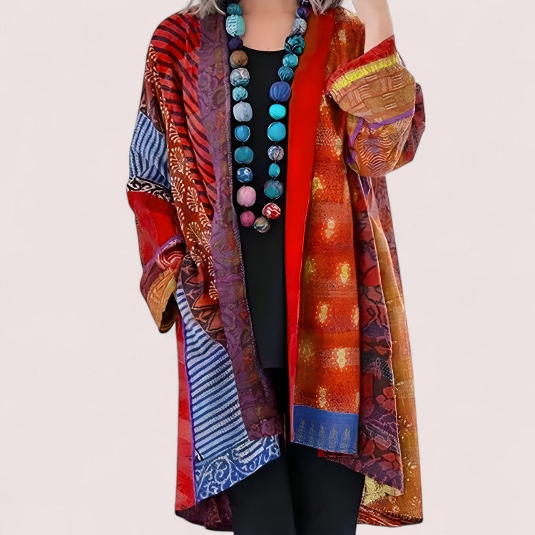 Linnea Stockholm |   Konstnärlig Patchwork Kimono Jacka