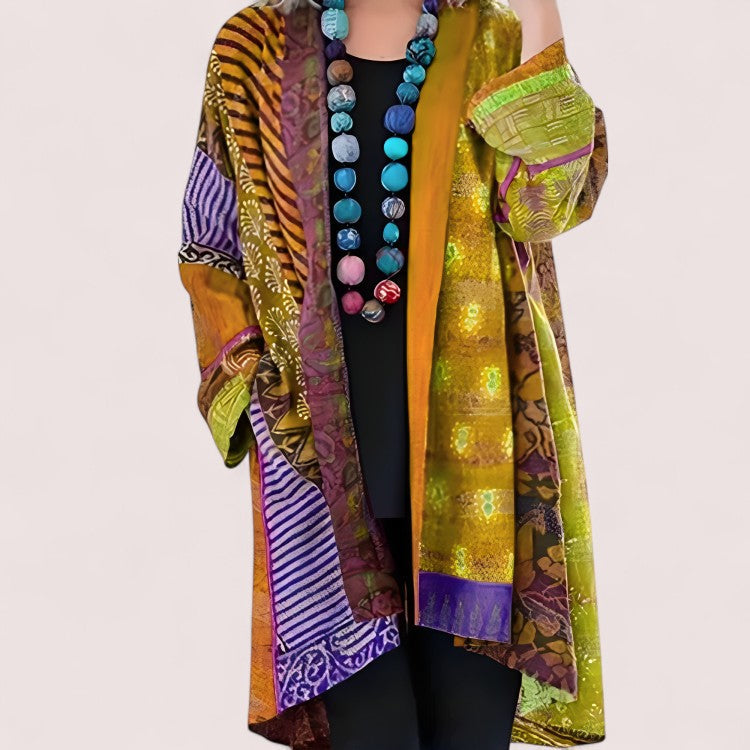 Linnea Stockholm |   Konstnärlig Patchwork Kimono Jacka